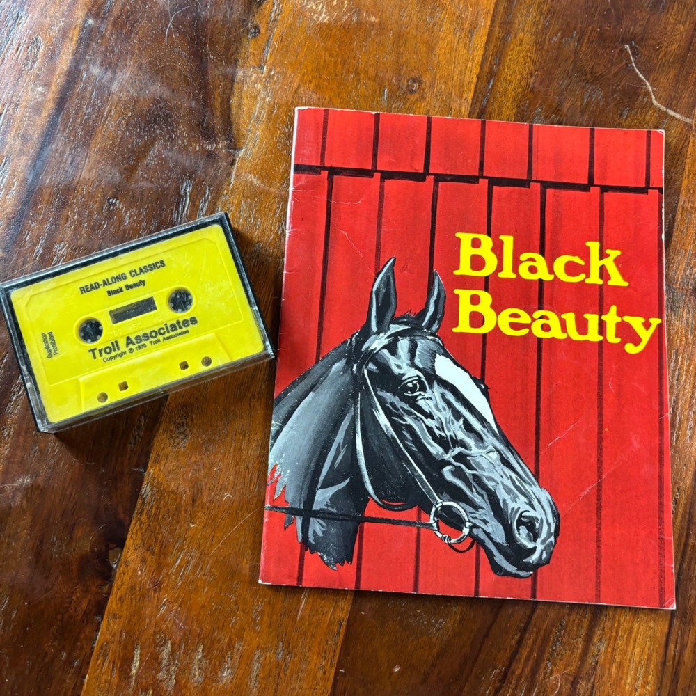 Vintage 1970 Black Beauty Read-Along Classics Troll Associates Cassette and Book